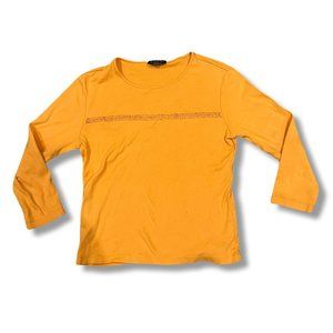 Orange Long Sleeve with iridescent Beading Detail
